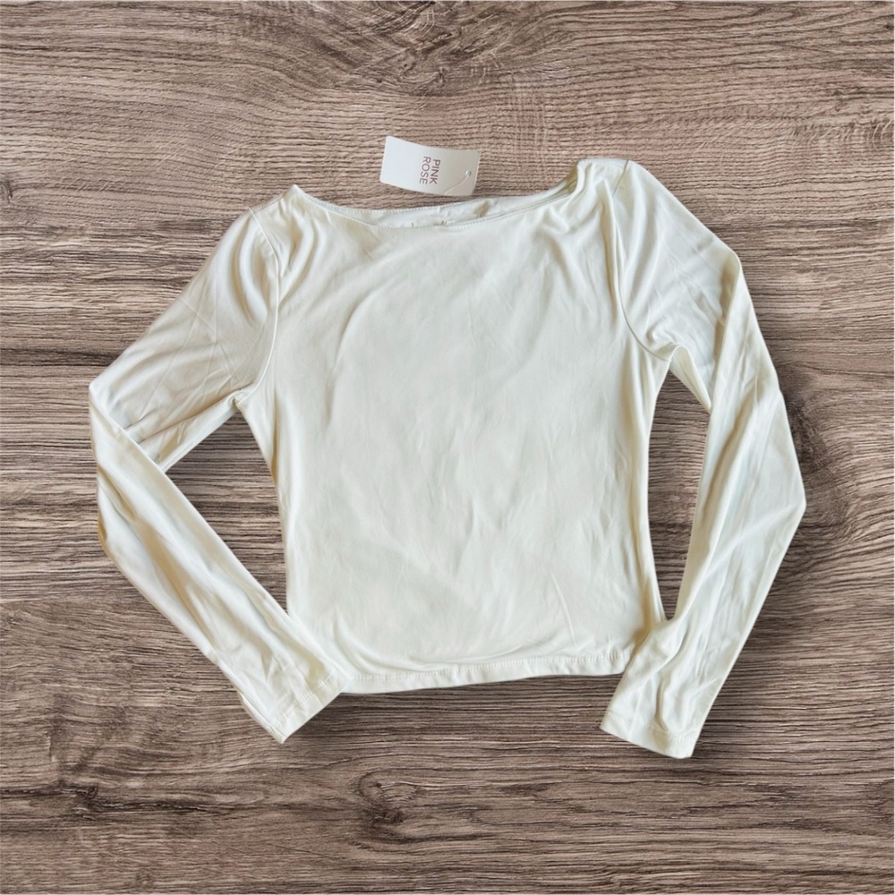 Women's Cream Long Sleeve Top